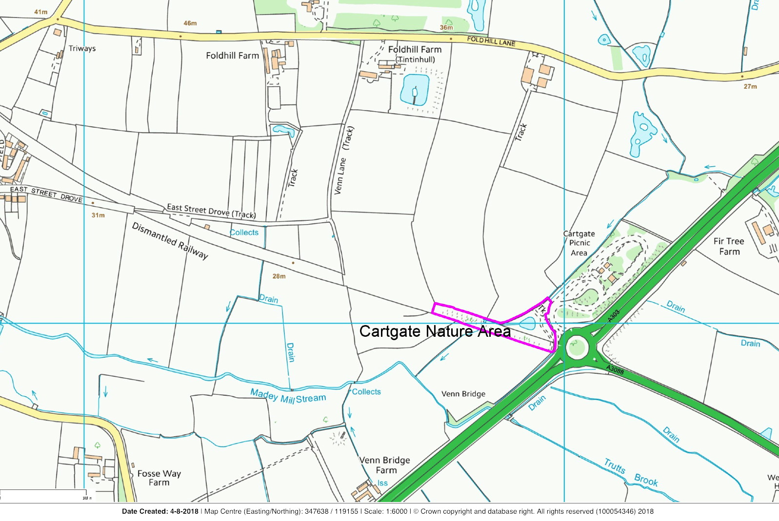 Map of Cartgate Nature area
